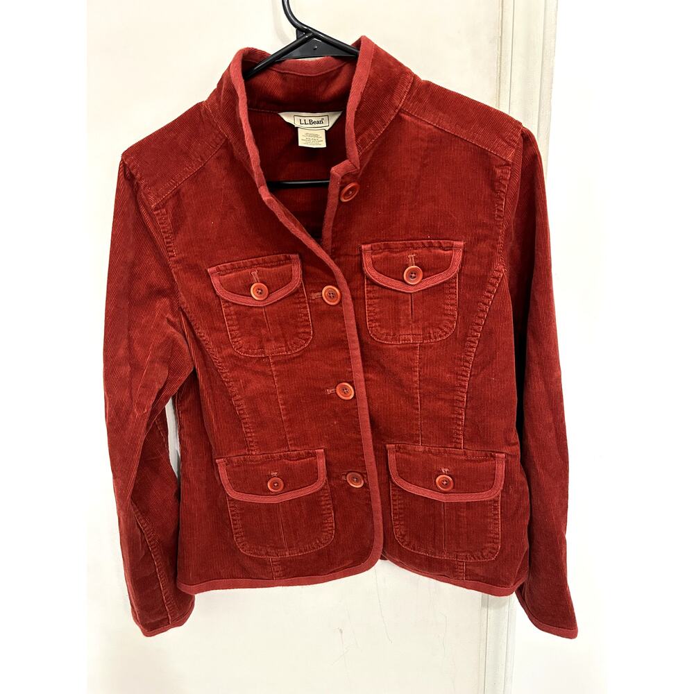 Vintage L.L. Bean Burgundy Corduroy Jacket size XS Petite